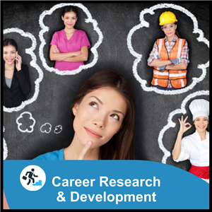 Career Research & Development Image. Person choosing a career